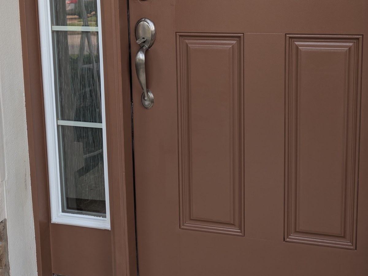 Front entry door after restoration